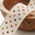 thumbnail image 5 of BBilaBu 15 Ft Fall Wired Ribbon, 2.48 Inch Wide Thanksgiving Craft Ribbon with Fall Polka Dot Print, Wired Edges for Wreath Bows, Gift Wrapping, Garlands, Centerpieces and DIY Decor, 5 of 6
