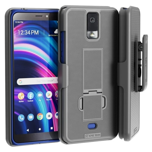 BLU View 3 6.0" (2021) Rome Tech Shell Holster Combo Case - Black