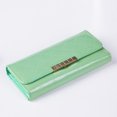 thumbnail image 3 of Kmbangi Women's Large Capacity Purse Hardware Rhombus Snap Button Wear Resistant Zipper Closure Long Wallet, 3 of 5