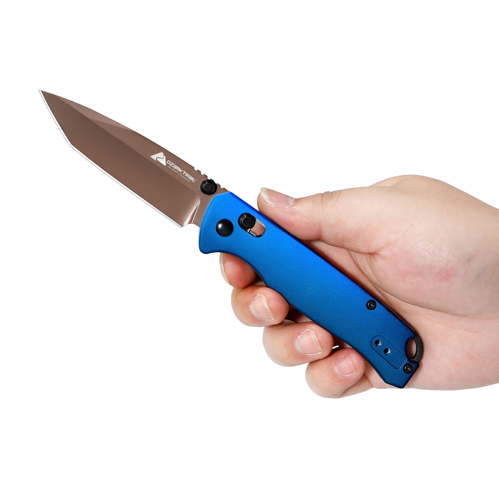 Ozark Trail 7.5 inch Folding Knife with 3.25"14C28N Blade and Aluminum Handle for EDC