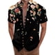 thumbnail image 1 of Camisas Vaqueras Para Hombre Manga Corta Camisa de manga corta con solapa y hebilla de bolsillo con impresión digital 3D para hombre (Black, XL), 1 of 4