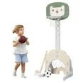 thumbnail image 4 of Demifill Toddlers Basketball Hoop Stand, 3-in-1 Adjustable Kids Basketball Hoop Sports Set, Portable Indoor Outdoor Activity Playset Gift for Kids, Green, 4 of 10