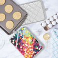 thumbnail image 5 of Yayeee Pot Holders Kitchen Heat Resistant with Pocket 7"x9.8" Cotton Oven Cooking Hot Pads, Green Colorful Circles, 5 of 7