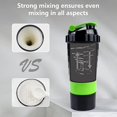 thumbnail image 5 of XTK Botella coctelera de 16 onzas con bola de mezcla, botella de agua deportiva portátil, a prueba de fugas, taza de gimnasio para mezclas de proteínas con almacenamiento y organizador de pastillas, i, 5 of 5
