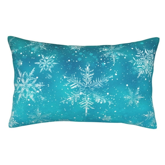 Honeii Christmas Snow Print Pillow Cases,Plush Throw Pillow Covers,Decorative Pillowcase for Sofa, Couch, Living Room-14"x20"