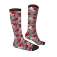 thumbnail image 3 of Picia Women Crew Soft Moisture-wicking Socks Rose Flowers Pattern Design Cotton Socks, One Size fit All, 3 of 9