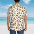 thumbnail image 4 of Sikiie Fall Fruits And Vegetables Print Men's Hawaiian Shirt, Summer Beach Button Pocket Short Sleeve T-Shirt,3X-Large, 4 of 7