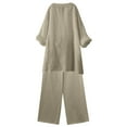 thumbnail image 4 of Two Piece Sets for Women Summer Plus Size Fashion Two Piece Solid Color Cotton And Linen Loose Casual Suit, 4 of 9