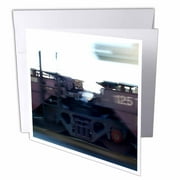 3dRose Moving Train, Greeting Cards, 6 x 6 inches, set of 6