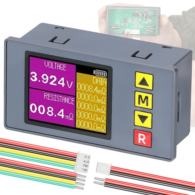 TFixol Testeur de Résistance Interne à 4 Fils Avancé avec Clips Kelvin, Affichage Réglable, Écran Rétroéclairé et Arrêt Automatique pour Test de Batterie