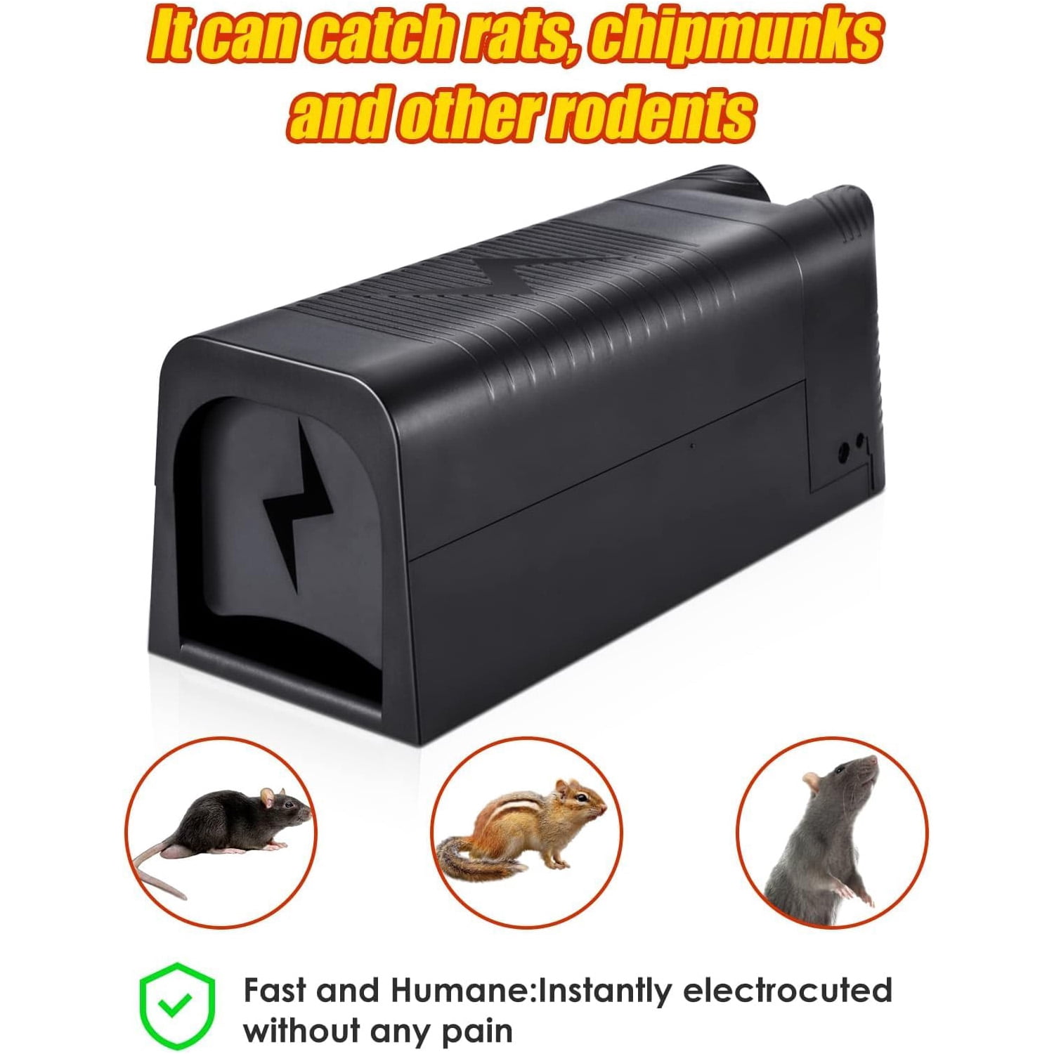 Electric Mouse Trap Zapper, High-Voltage Rodent Killer with Anti-Escape Door, Rechargeable & Washable, Fast Humane Kill for Attic, Kitchen, Garage, No-Touch Disposal
