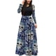 thumbnail image 1 of Vestido de patchwork con cuello redondo y manga larga estampado a la moda para mujer Pompotops  hdfakjf4767, 1 of 5