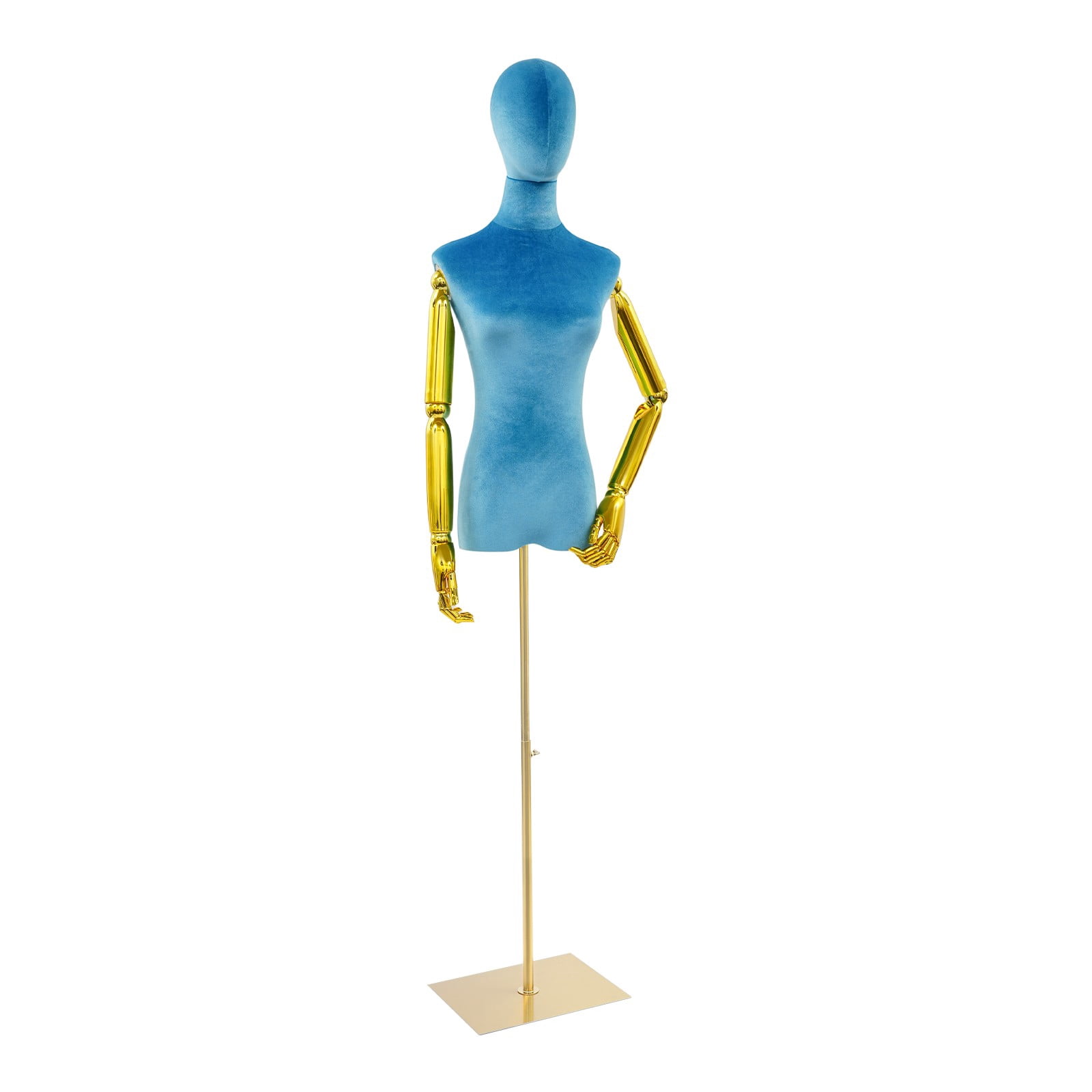 Dress Form Female Mannequin with Adjustable Arms and Square Base
