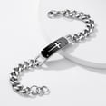 thumbnail image 5 of Cross Bracelet for Men, Stainless Steel Cuban Cross Chain Link Bracelets Bible Verse Christian Cool Jewelry Graduation Gifts 7.5-8.5 Inches, 5 of 6