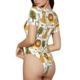 thumbnail image 2 of Balery Tiger Lion Body de cuello redondo de manga corta para mujer Tops de manga corta Tops básicos-X-Large, 2 of 7