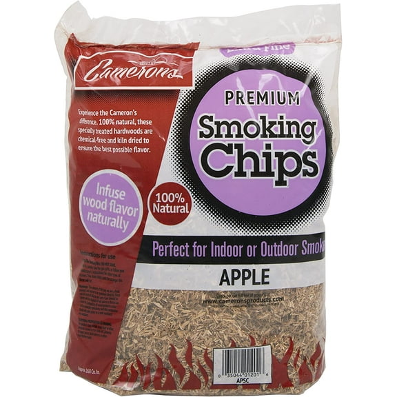 Camerons Smoking Chips (Apple) ~ 2 Pound Bag, 260 cu. in. - Barbecue Chips- Kiln Dried, Natural Extra Fine Wood Smoker Sawdust Shavings