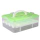 thumbnail image 5 of Lindo dispensador de huevos cubierto con caja de soporte para huevos de doble cubierta con asa para refrigerador con capacidad para 32 huevos, 5 of 5