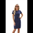 thumbnail image 4 of Vestido de Cuello Redondo y Corta Azul Marino M, 4 of 10