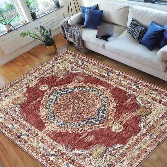 HR-Traditional Rugs/Luxury Livingroom/Fashion Home OrientalPersian Vintage Area Rugs-Distressed CopperMulti 7'9" x10'