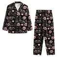 thumbnail image 2 of DISNIMO Pumpkin Bat Printed Women Pajama Sets Soft Comfy Sleepwear Long Sleeve Nightwear with Long Pajama Pants Halloween Button Down Loungewear with Pockets, XL, 2 of 7