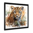 thumbnail image 2 of Designart "Elegant Brown Leopard Portrait" Animals Framed Wall Art Decor - Modern Brown Leopard Entryway Framed Wall Art Print, 2 of 6