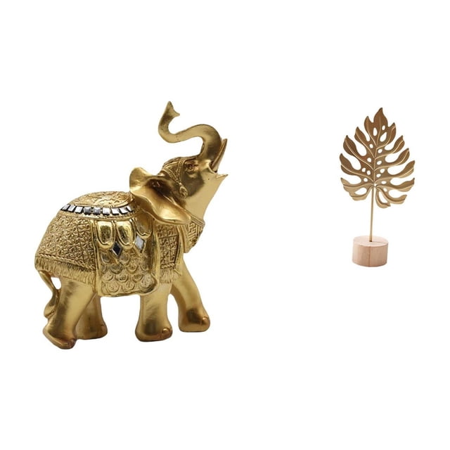 Estatua De Hoja De Elefante De Resina De Metal, Artesanía Artística, Figura De Animal, Escultura Decorativa Para Estante, Dormitorio, Escritorio, Mesa, Fiesta, Hogar, Adorno Creativo Nórdico
