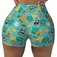 thumbnail image 2 of Lsque Trucks And Excavators Pattern High Waisted Biker Shorts for Women-Tummy Control Fitness Athletic Workout Running Yoga Gym Shorts,Moisture-Wicking-Small, 2 of 9