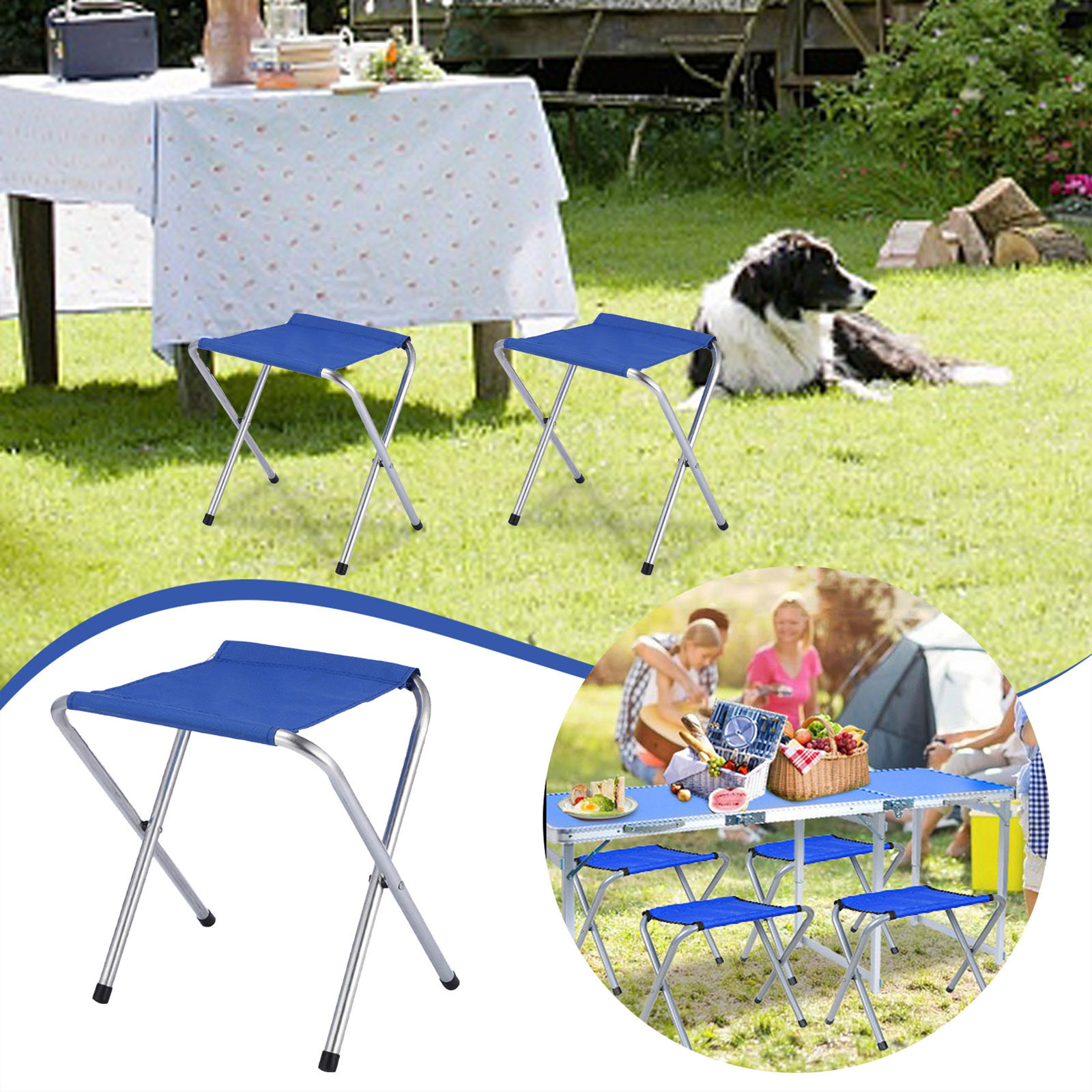 1 Pack Folding Camp Stools For Adults 15 Inch Tall Sturdy Heavy Duty ...