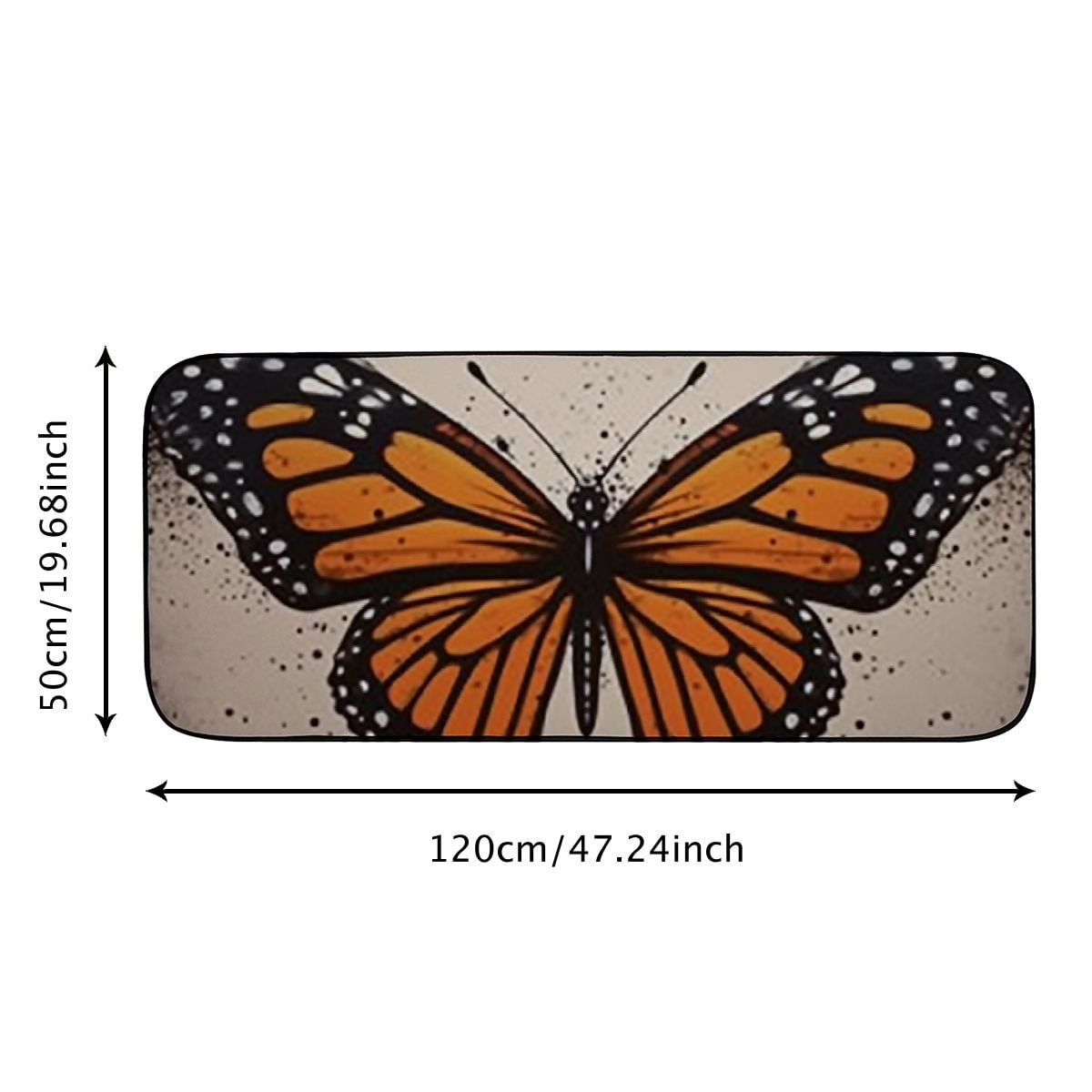 Heduofu Monarch Butterfly Door Mat Spring Butterfly Indoor Outdoor Rug Welcome Mat Non-Slip Decorative Doormat for Front Door Kitchen Bathroom Bedroom Living Room Flowers Decor Gift 19.68*47.24 in