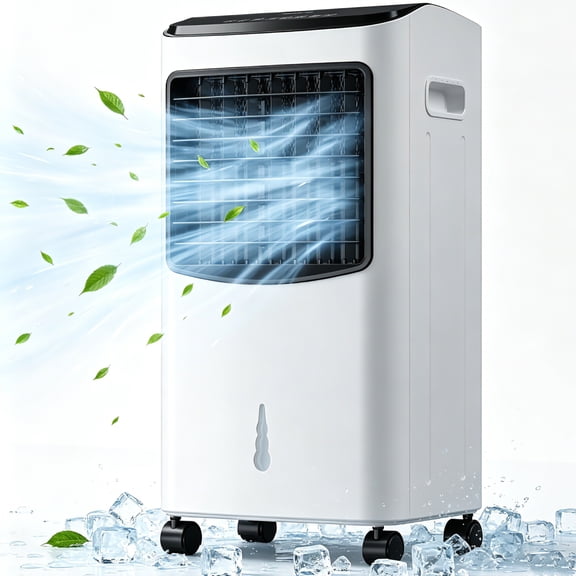 UrbanSync 70W Evaporative Air Cooler, 4 Ice Crystal Boxes, UV Sterilization & Negative Ion, 3 Speeds, Remote Control, 12H Timer, Portable Swamp Cooler for Home Living Room
