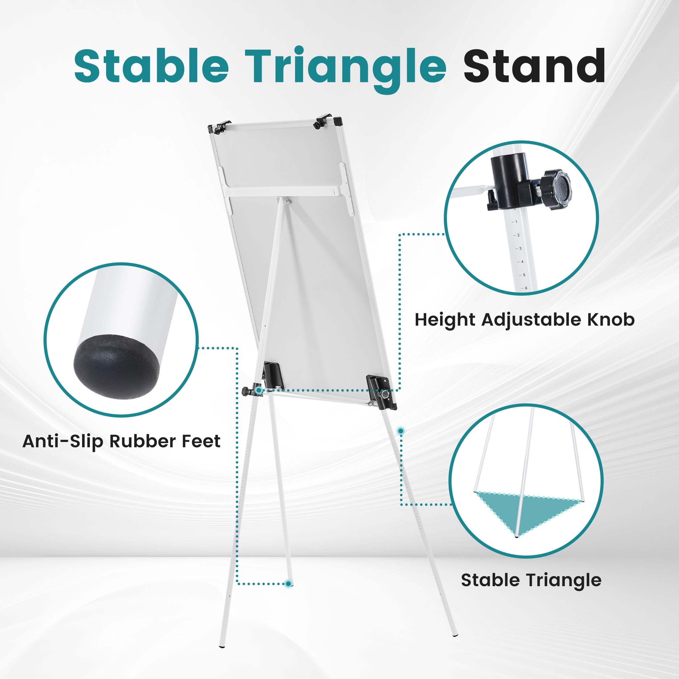 edx 40x28 Magnetic Portable Stand Whiteboard with Adjustable Tripod Easel for School, Home Office, White