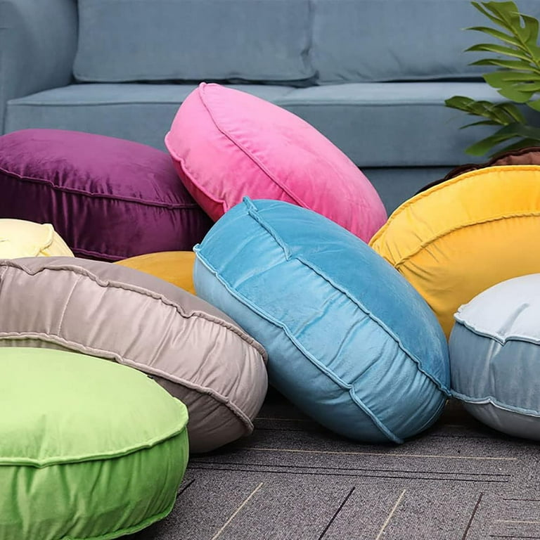 Velvet floor pouf discount