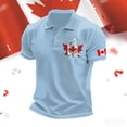 thumbnail image 2 of Telankuip Polo Shirts for Men Fashion Canadian Flag Pattern Lapel Button Short Sleeve Tops Casual Summer Beach Travel T Shirts Plus Size for Outdoor Activities and Daily Wear Sky Blue XXXL, 2 of 3