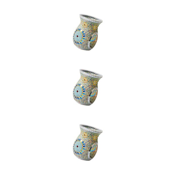 Bewildely Mosaic Glass Oil Burner Candle Holder Decor Home Melt Wax Type1