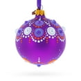 thumbnail image 3 of Purple Majesty with Silver Accents Geometric Glass Ball Christmas Ornament 3.25 Inches, 3 of 5
