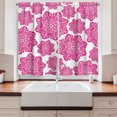 thumbnail image 2 of Ambesonne Hot Pink Kitchen Curtains, Eastern Mandala Design, 55"x45", Hot Pink White, 2 of 3