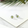 thumbnail image 4 of Gem Stone King 1.42 Ct Round Green Peridot 925 Sterling Silver Earrings, 4 of 4