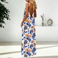 thumbnail image 6 of Dresses for Women Crew Neck Adjustable Spaghetti Straps Sleeveless Maxi Dress Loose Casual Printed Sundress Beach Vacation Clothse, 6 of 6