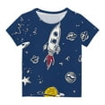 thumbnail image 2 of Virmaxy Tunique à Col Rond Imprimée pour Enfants 2024, Hauts Décontractés à Manches Courtes pour Garçons et Filles, Coupe Ample, 2 of 5