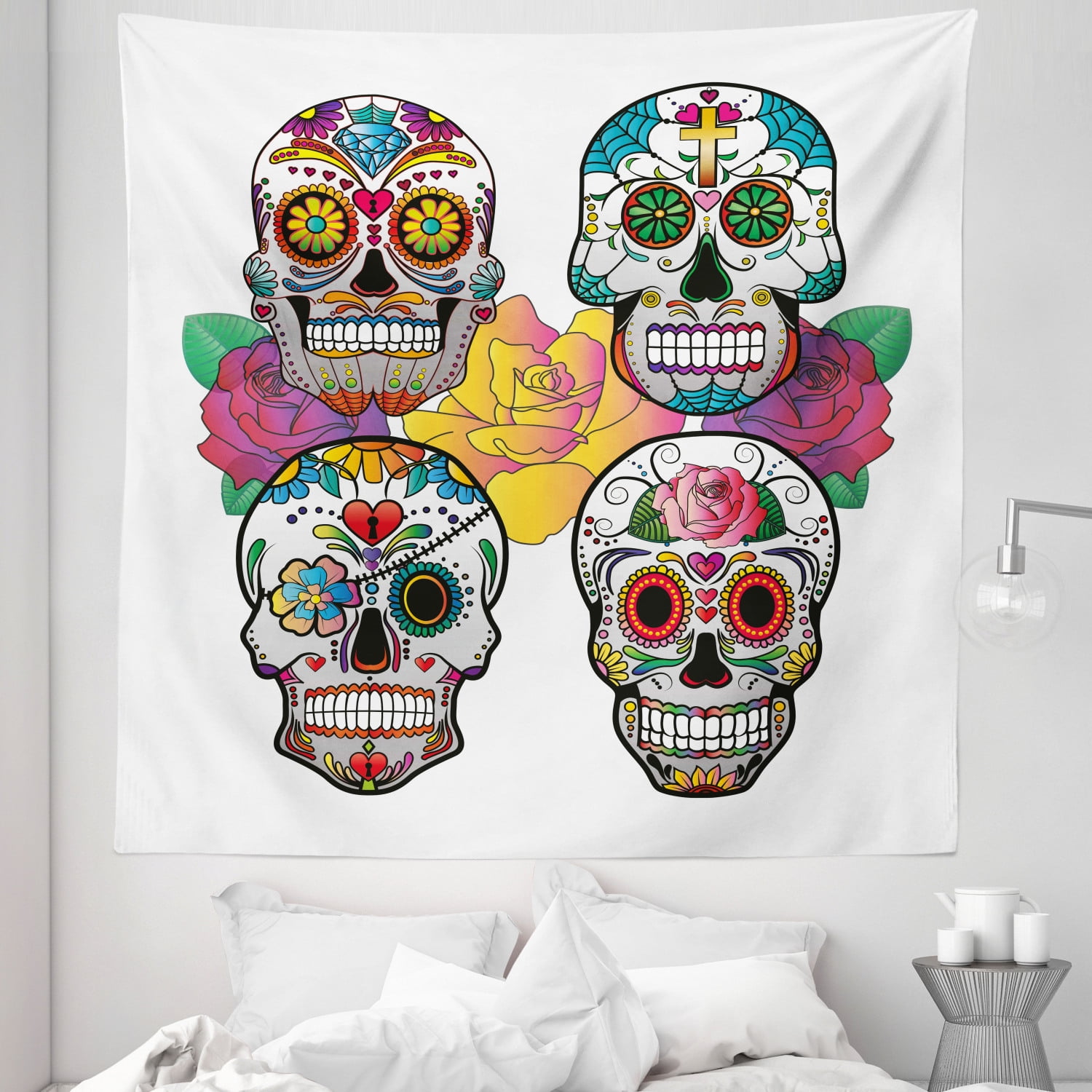 Skulls & Flowers (White) / 村上隆