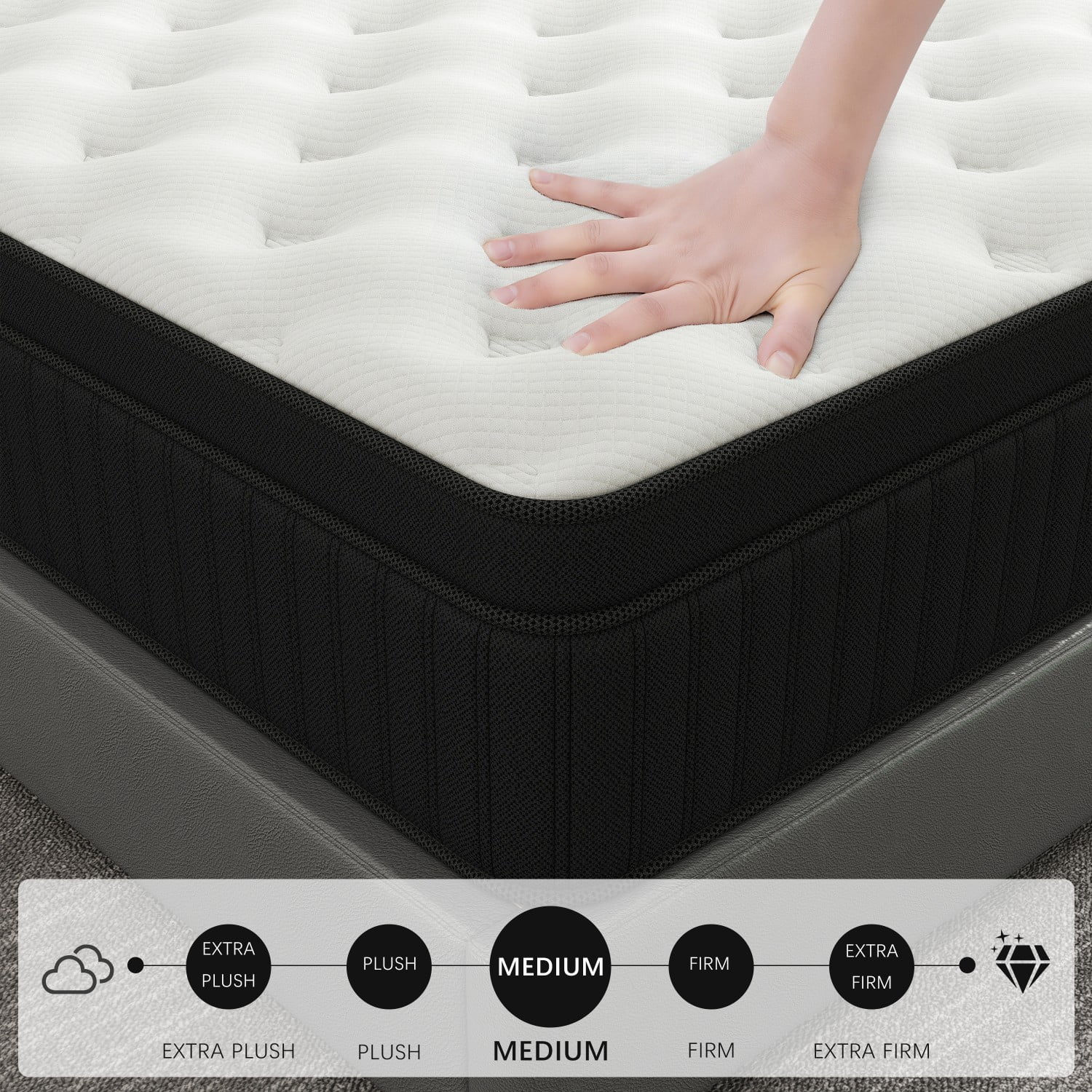 AMENDPATURE 12" Twin Hybrid Mattress,Gel Infused Memory Foam and Pocket Spring in a Box,Medium，Adult
