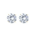 thumbnail image 4 of 14K Gold Plated   over Sterling and 3.00 CTTW Round Stud Earring with simulated diamonds, 4 of 5
