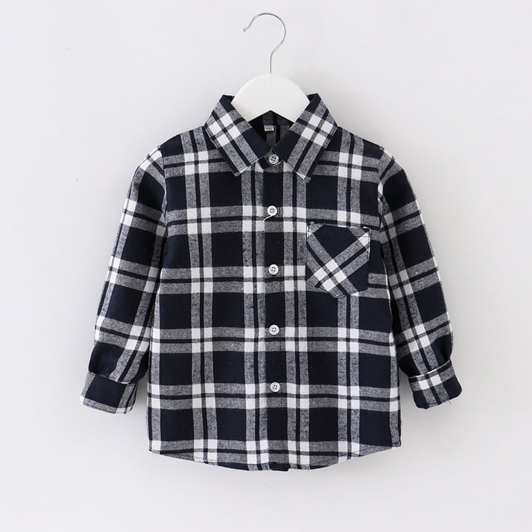 TOWED22 Boys Flannel Shirt Toddler Buffalo Plaid Shirt Long Sleeve