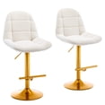 thumbnail image 3 of Kselythan Velvet Swivel Bar Stools Set Of 2, Adjustable Counter Height Bar Chairs With Back Gold Base,Modern Kitchen Island Stools For Home Bar/Dining Room White, 3 of 8