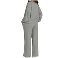 thumbnail image 4 of Women's 2 Piece Outfits Clearance Women 2024 Color Sports Suit Casual Sports Hoodie Pant Two-piece Set Wide Leg Pants, 4 of 7
