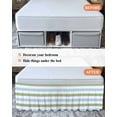 thumbnail image 7 of Geometric Sage Bed Skirt Green and Blue Stripes Bed Skirts California King Size 18 Inch Drop, Wrap Around Dust Ruffle&nbsp;Bedskirt with Adjustable Elastic Belt for Queen Size Beds, 7 of 7