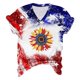 thumbnail image 1 of Camiseta de Manga Corta con Cuello en V Impresa para el Día Del Independiente, Camisetas con Cuello en V para las Mujeres, 1 of 4