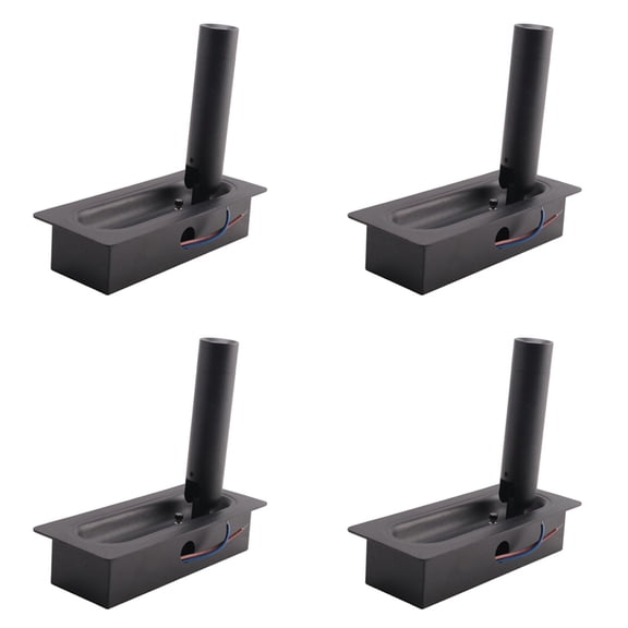 4X Room Led Lamp Headboard Wall Light Sconce Bed Side Reading Light Recessed Automatic Switch Wall Lamps,Black