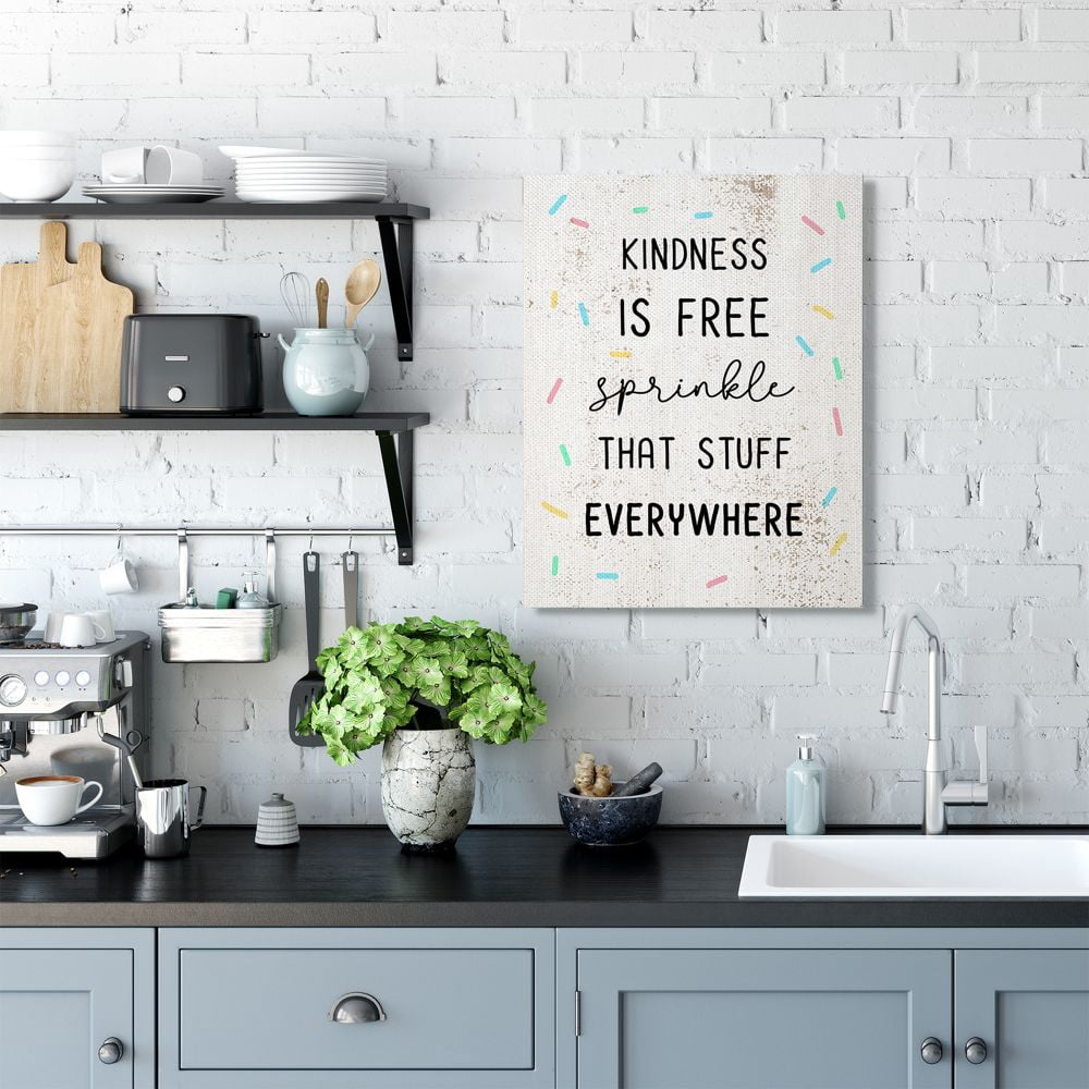 Stupell Industries Sprinkle Kindness Everywhere Fun Motivational Reference Canvas Wall Art Design by Daphne Polselli, 24" x 30"