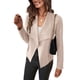 thumbnail image 1 of Chaqueta corta de gamuza sintética para mujer PRETTYGARDEN beige talla M, 1 of 9